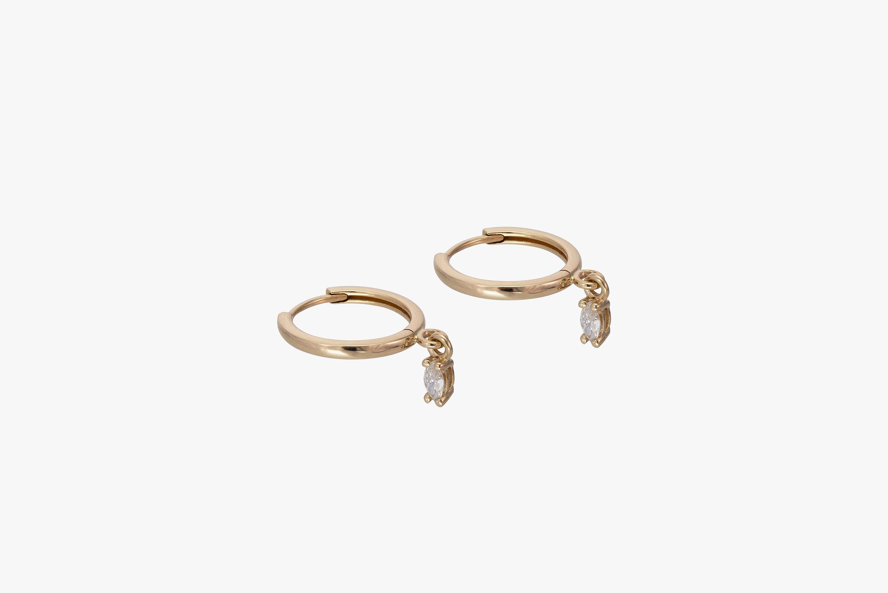 Dangle Drop Moissanite Hoop Earrings, Delicate Moissanite Earrings, Minimalist Hoop Earrings, Huggie Hoop Earrings Gift for Women